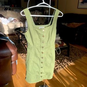 Denim camo green dress